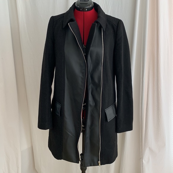 T BY BETTINA LIANO felt and vegan leather coat Size 8 - Picture 9 of 11
